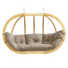 Globo Royal Hanging Chair with Biscuit Coloured Cushions